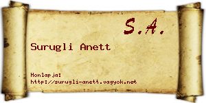 Surugli Anett névjegykártya