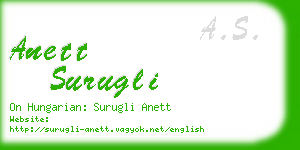 anett surugli business card